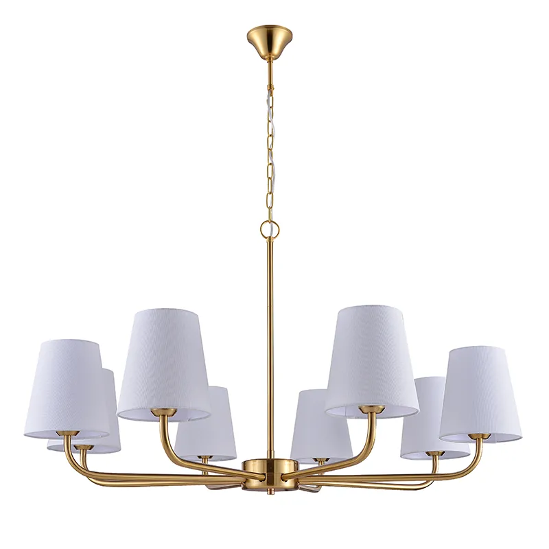 Candelier Tudung Lampu Fabrik Beige Loyang