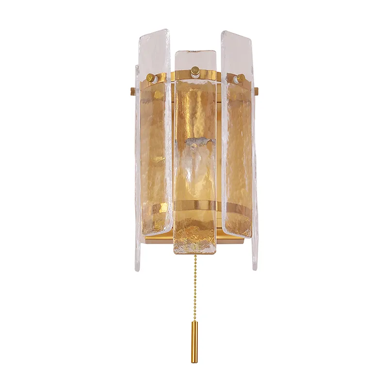 1 Light Glam Striped Art Glass Wall Lamp