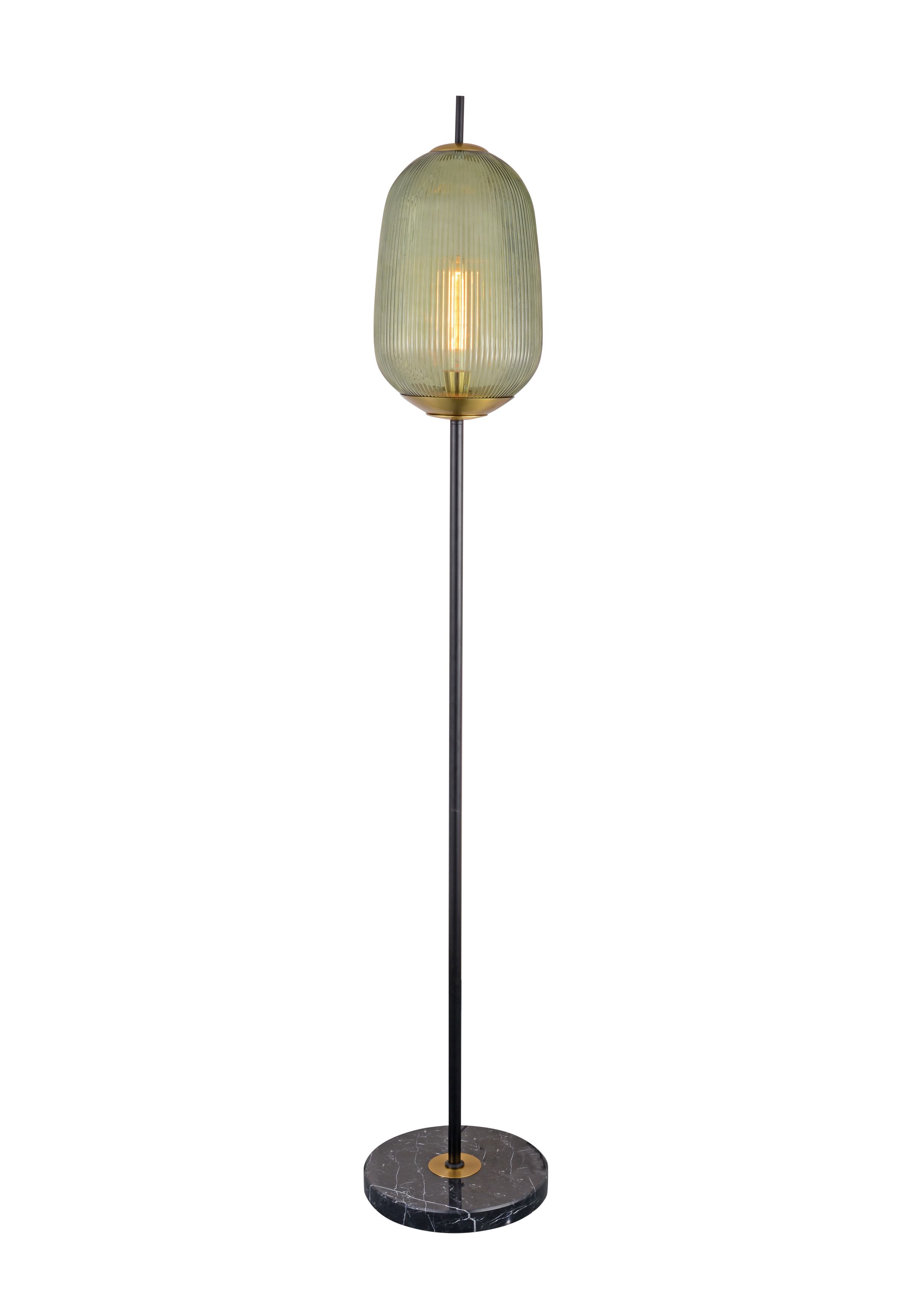 Lampu Lantai Marmar Kaca Bergaris Hijau Sage